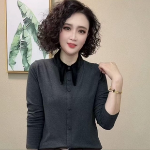 衬衫 减龄宽松女装 女冬季 显瘦气质打底衫 上衣潮 新品 通勤风翻领长袖