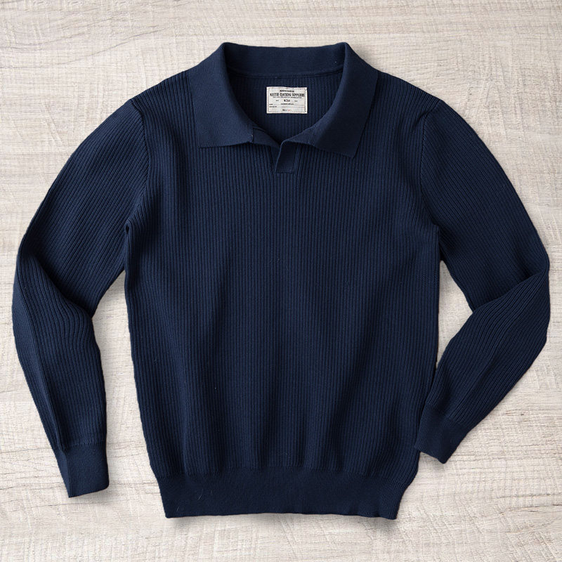 美式复古海鸥领长袖POLO衫式全棉纯棉线衫套头翻领针织衫上衣男款,男装,针织衫/毛衣,淘宝优惠券,粉丝福利购,淘宝优惠卷