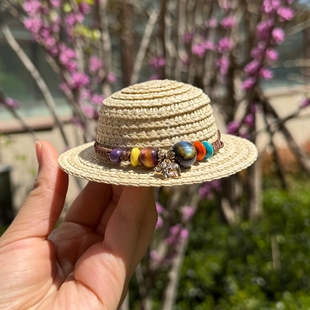 极氪007GT/001/7X中置音响帽子草帽中控台车内装饰品夏天防晒摆件