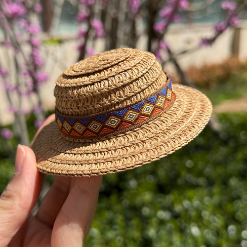 蔚来汽车NOMI配件帽子装饰et7es6es8ec6ec7et5民族风夏季内饰草帽