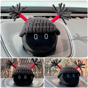 蔚来汽车nomi帽子个性 饰小辫子 搞怪丫丫头辫车载es8ec6机器人头装