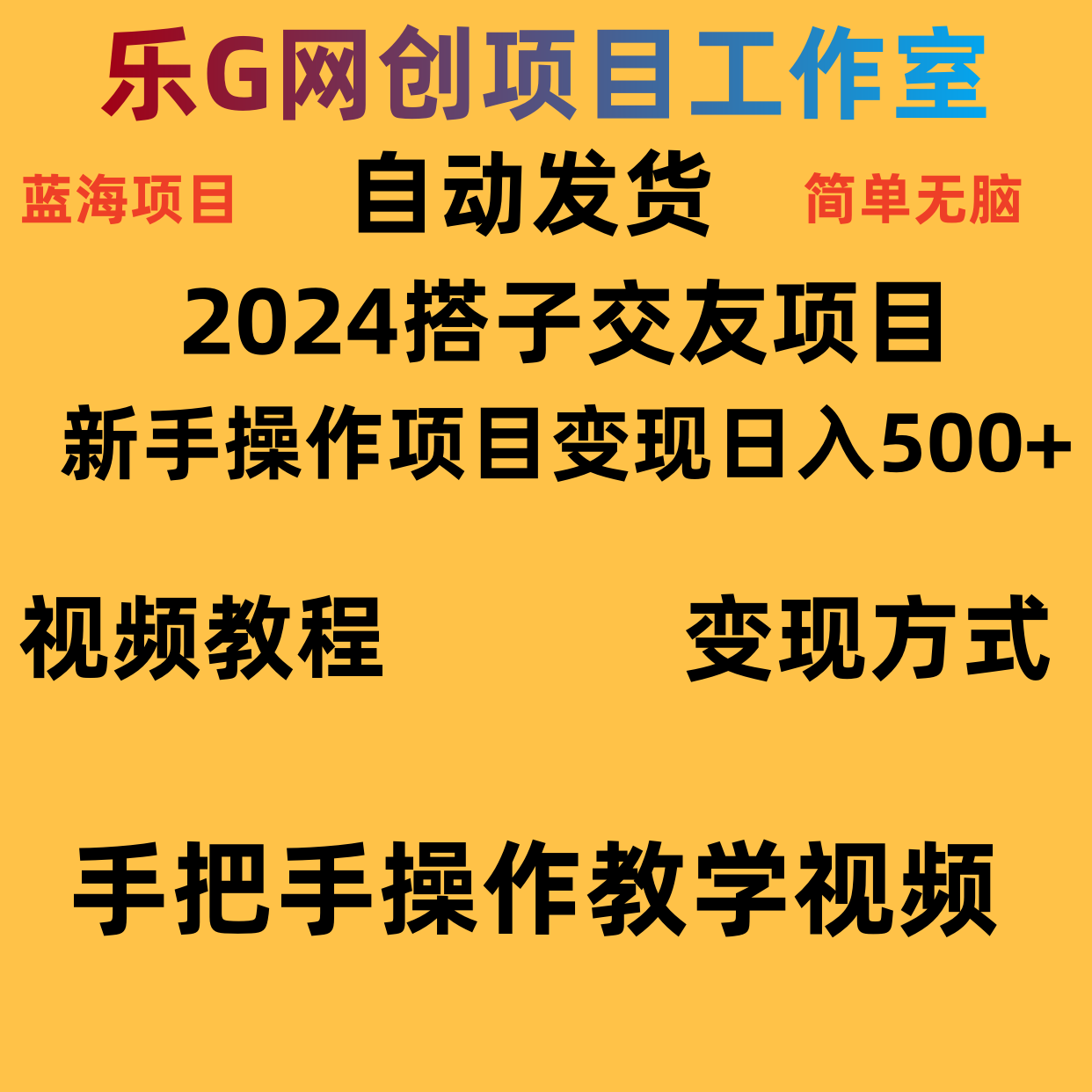 2024全新项目搭子交友项目新手操作项目日入500+视频教学变现方式