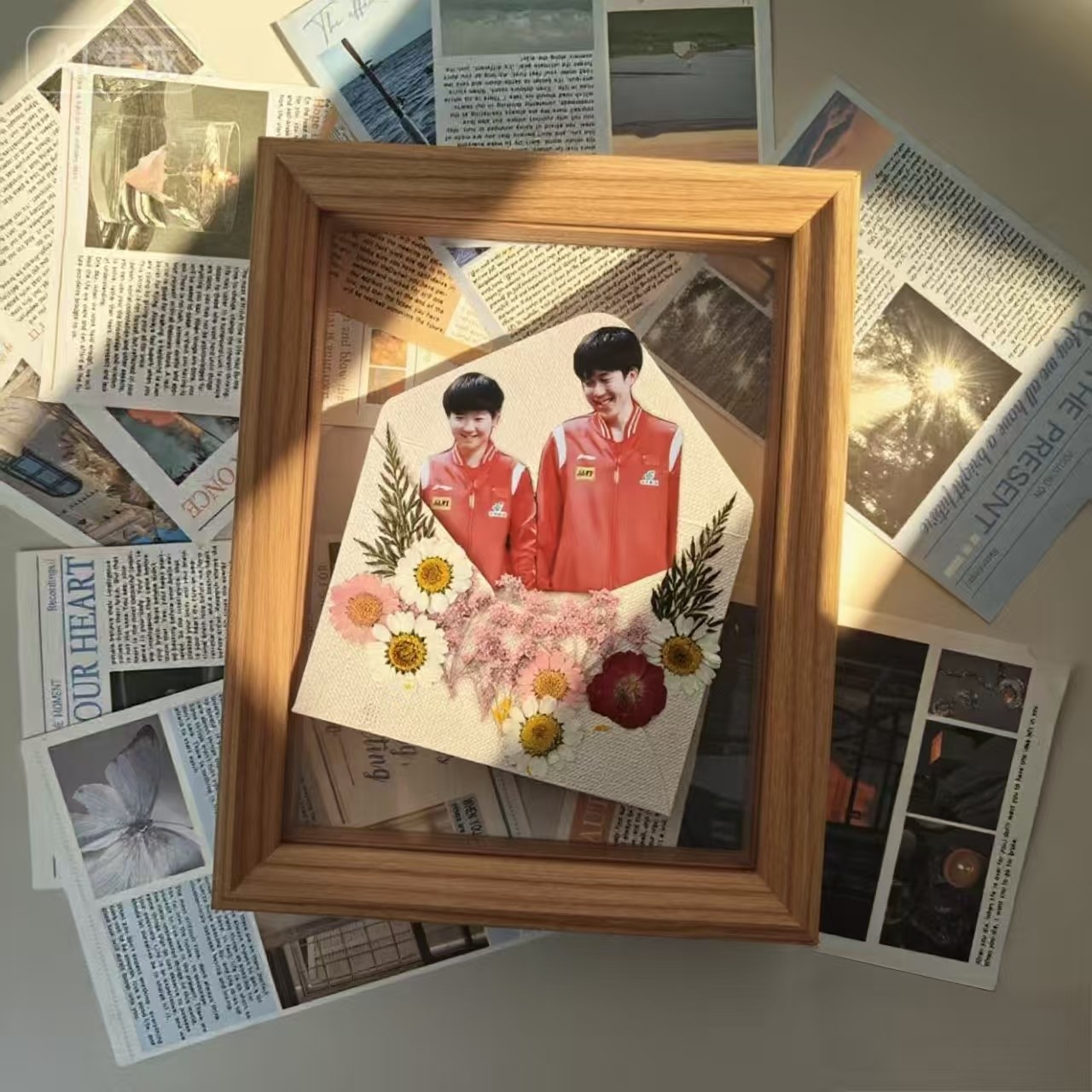 春日来信双面干花信封框手工diy情侣礼物贺卡创意摆台,家居饰品,相框/画框,淘宝优惠券,粉丝福利购,淘宝优惠卷