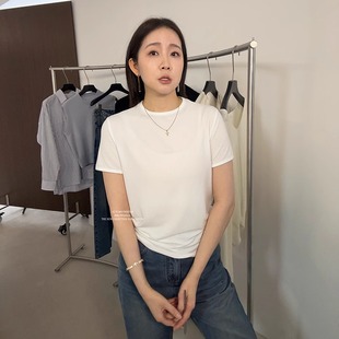 短袖 widelia陳姬兒春季 韓版 百搭打底內搭半袖 顯瘦T恤體恤7033 修身