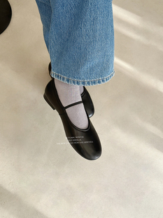 widelia陈姬儿新款黑色单鞋女鞋圆头玛丽珍芭蕾鞋懒人小皮鞋2116