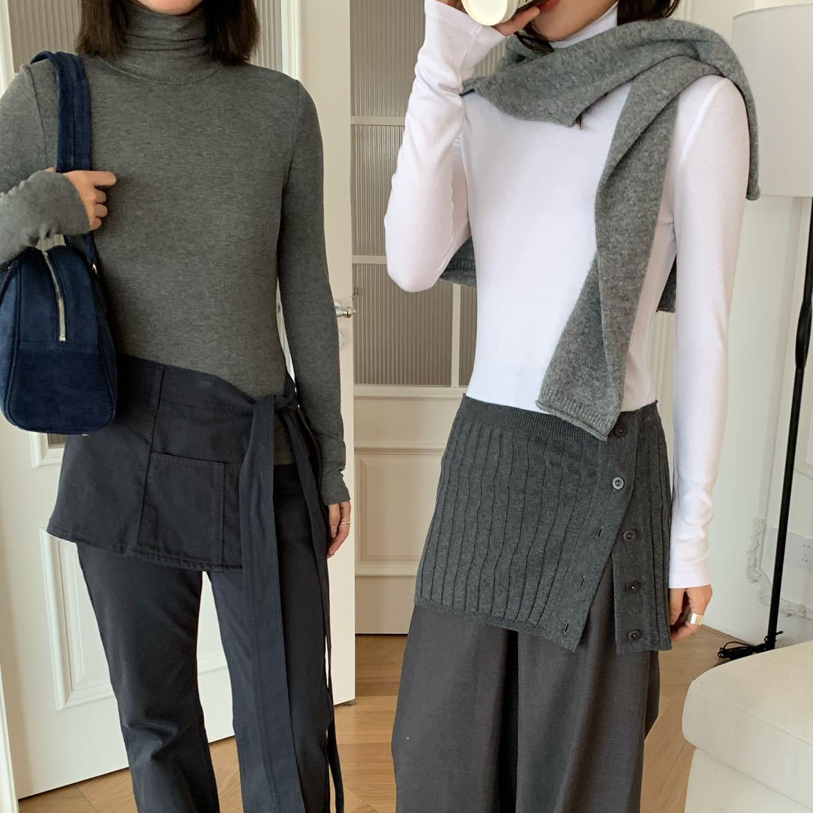 WAITMORE 秋冬新款高领打底衫女修身显瘦纯色内搭T恤上衣9273