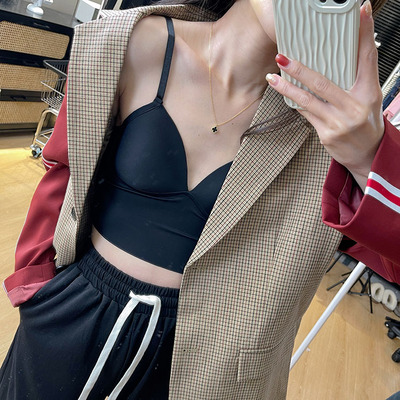 2023春夏新款黑色美背女