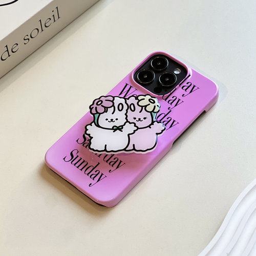 赵露思同款甜美粉字母手机壳硬壳全包按键适用苹果iPhone17promax菲林手机壳16pro磨砂114亮面全包15精孔软壳