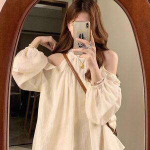2025新款法式挂脖连衣裙子春秋装女露肩仙女短裙高级感穿搭一整套