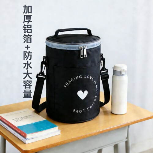 学生上班族圆形保温袋 加厚铝箔防水手提大容量带饭午餐包