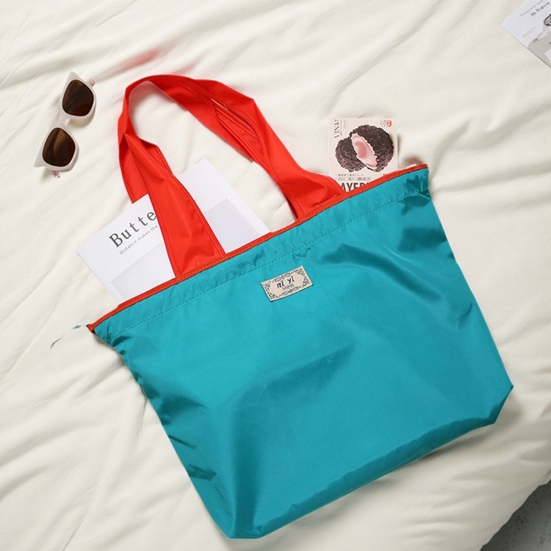 纯色折叠购物袋防水收纳袋便携超市买菜包大容量抽绳环保手提袋,收纳整理,吸尘器收纳架/盒/袋,淘宝优惠券,粉丝福利购,淘宝优惠卷