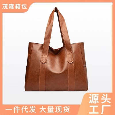 大容量通勤包春季新款百搭手提时尚简约托特包复古欧美单肩包