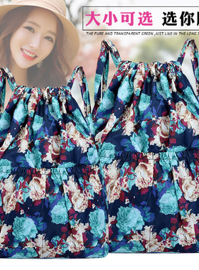 跨境束口袋抽绳双肩包 大容量折叠便携购物袋 户外轻便旅行女包