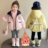 拉布布女童冲锋衣2026秋冬季 儿童三合一两件套宝宝摇粒绒衣服 新款