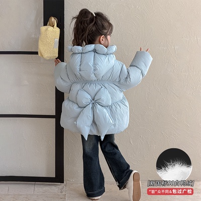 女童高充绒量羽绒服2025冬季新款儿童超好看90白鸭绒外套宝宝冬装