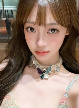 原创设计炫彩吊坠多元毛线项链女