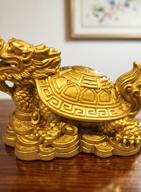 金色龙龟母子龟桌面摆件