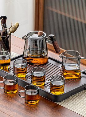 玻璃茶具套装泡茶家用茶盘大容量客厅喝茶办公室功夫茶杯2026新款