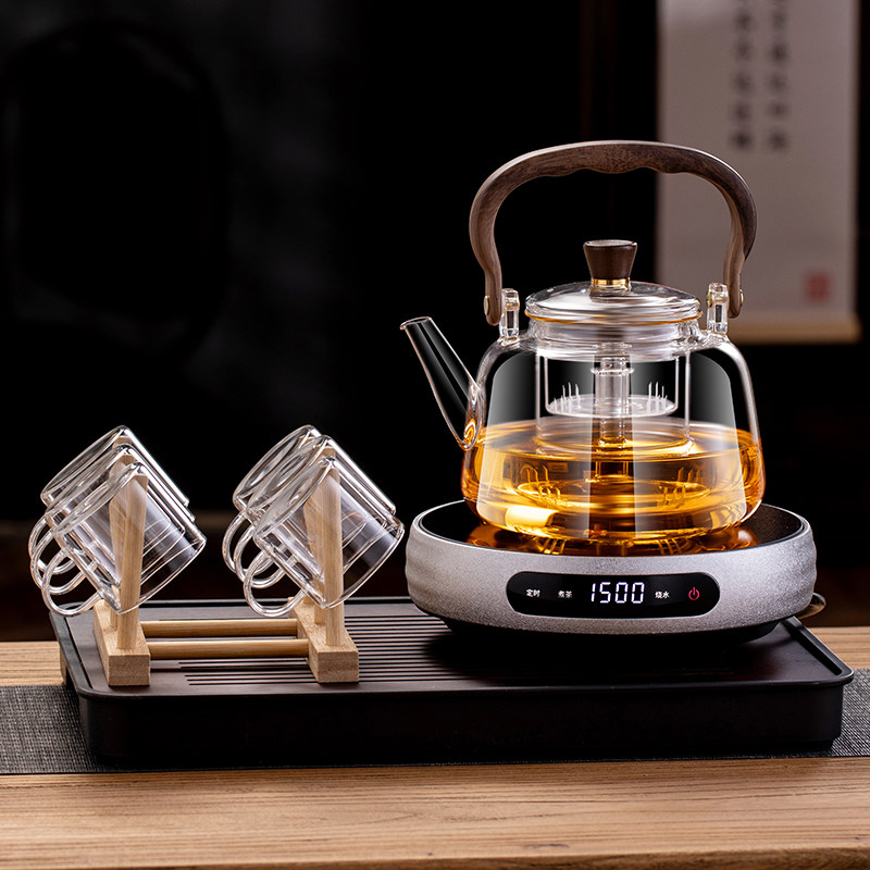 玻璃煮茶壶2026新款茶具套组办公室黑晶炉煮茶炉耐高温加厚烧水壶