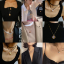 项链清仓 高级小众颈链皮绳项链复古毛衣链