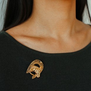 马年复古马头马蹄造型胸针女中古风个性 大衣配饰 金属生肖马西装