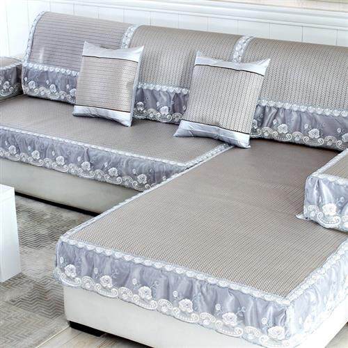 夏季冰丝凉垫藤席沙发垫夏天款凉席欧式防滑皮滕现代客厅沙发套罩