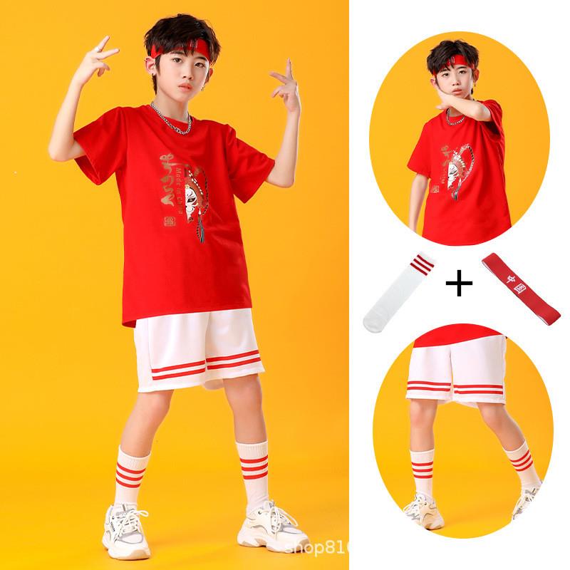 中国风啦啦队武术表演服男女童开幕式儿童啦啦操幼儿园舞蹈演出服