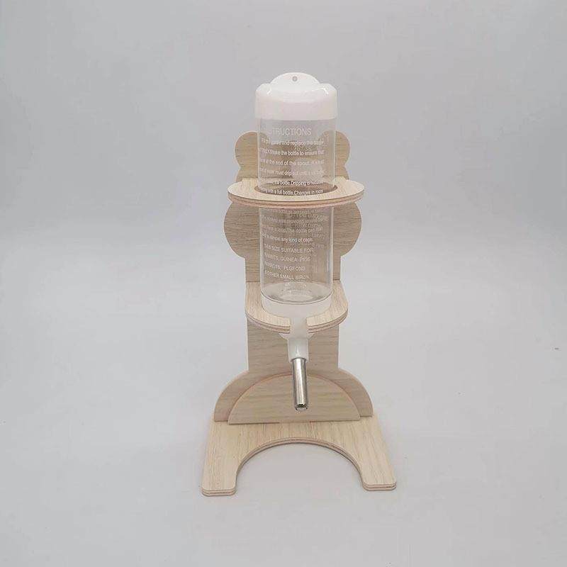 仓鼠滚珠水壶架 金丝熊立式水樽 刺猬实木支架花枝鼠喝水壶饮水器