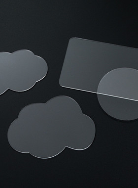 亚克力奶油胶底座云朵方形圆形手工材料高透明手机支架托盘