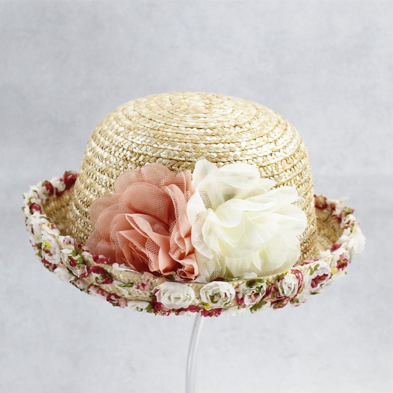 新款夏季光板麦秆草帽防晒海滩帽子平顶女平沿太阳帽手工制作