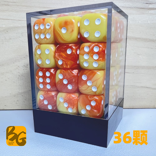 大理石系列红黄36粒骰子