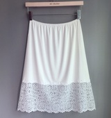 半身裙衬裙打底裙 蕾丝中长款 防走光防透防静电 裙内衬搭白黑色