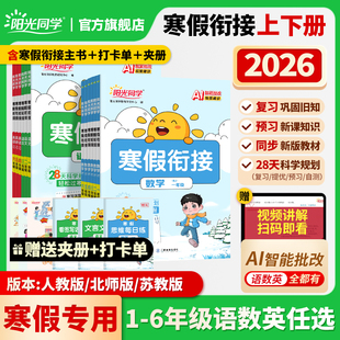 2026春阳光同学寒假衔接作业本寒假口算练字帖阅读一二三年级四五六123456年级语文数学小学生专项训练习册同步复习预习假期作业本
