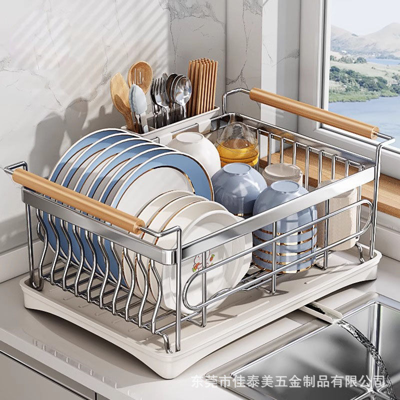 碗盘沥水架台面碗架304不锈钢厨房置物架沥水篮放碗筷碗碟收纳架