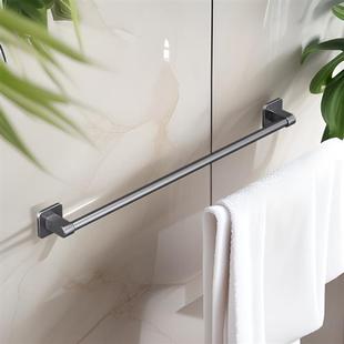 毛巾架子免打孔壁挂毛巾杆浴室洗手间收纳置物架厕所单杆挂架