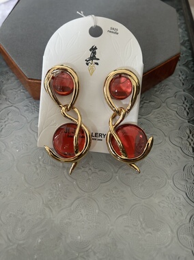 欧美个性黑色尖晶串珠项链金属链条金色圆牌链个性复古椭圆耳环