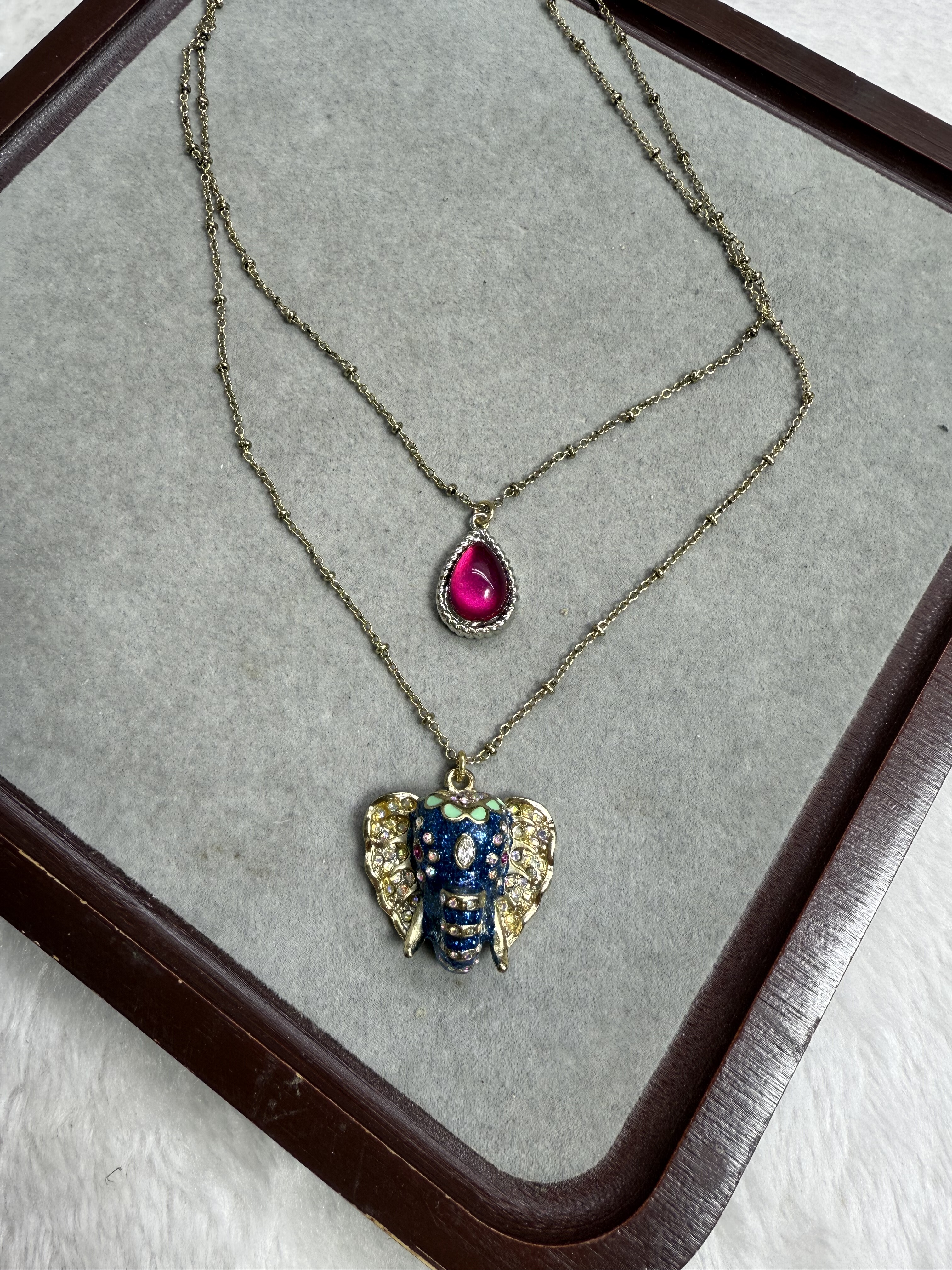 Bj项链合集玫瑰花大象双层