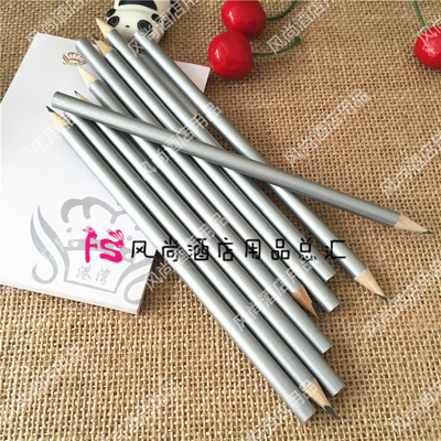 银色宾馆客房名字铅笔定制logo