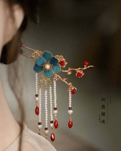 点翠发簪步摇复古风日常旗袍配饰