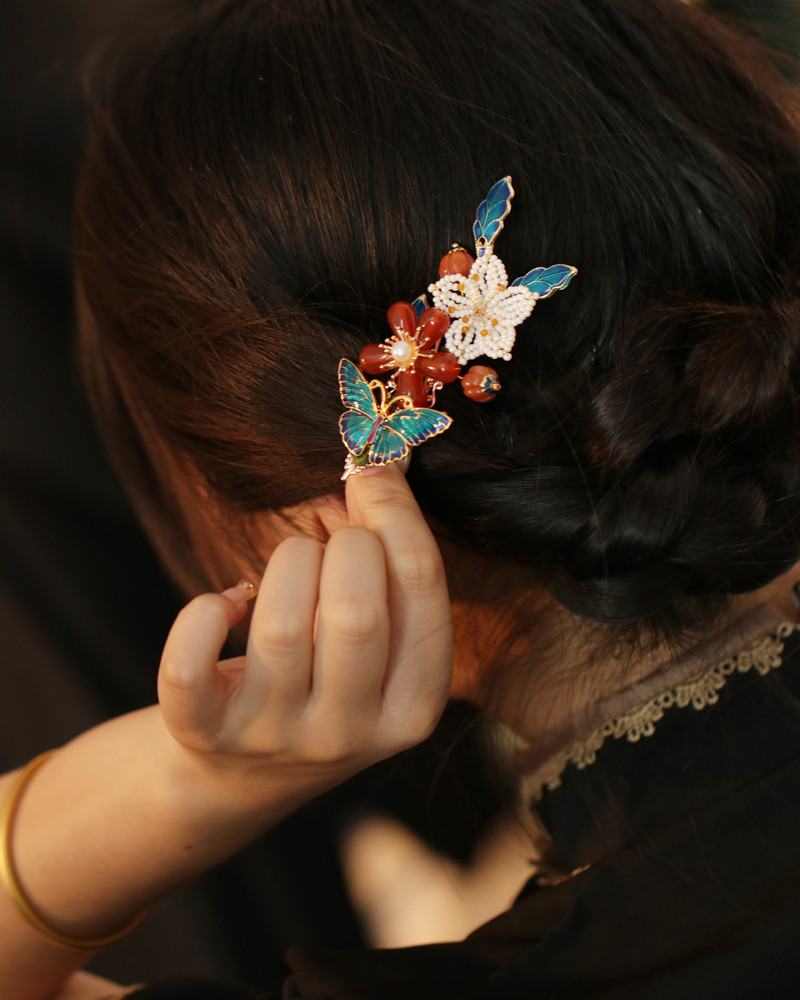 古典边夹女侧边 烧蓝国风旗袍配饰发夹后脑勺 辑珠工期汉服日常女,饰品/流行首饰/时尚饰品新,发饰,淘宝优惠券,粉丝福利购,淘宝优惠卷