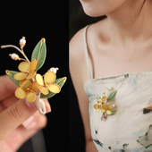 胸针高端精致手工掐丝国风原创缠花胸花开衫 毛衣秋冬别针设计少女