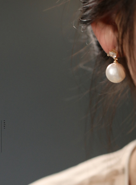 耳饰轻奢高级感 贝珠 耳钉流苏旗袍配饰简约气质国风古典白色耳坠
