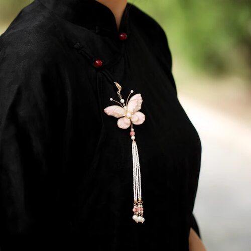 蝴蝶压襟优雅气质可爱古典中国风