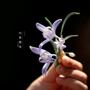 兰花缠花发夹中式国风发饰高级感侧边夹发饰旗袍配饰超仙气质
