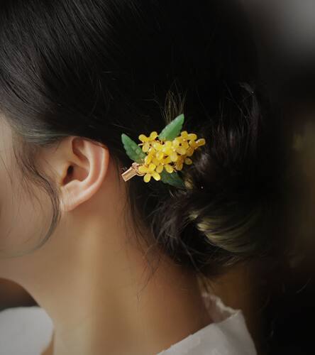 桂花夹子头饰发夹边夹女头家茶服