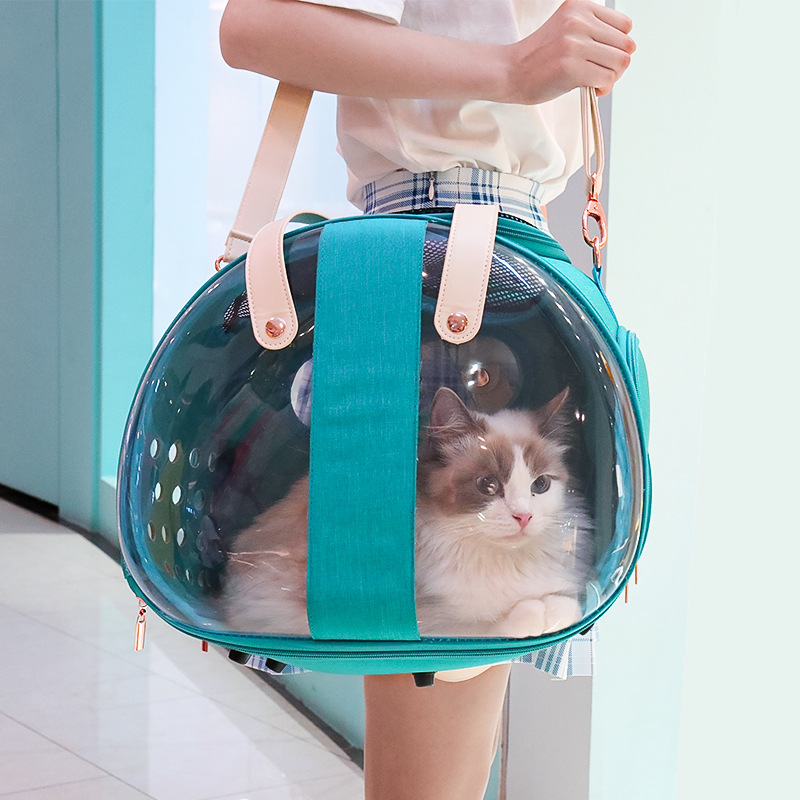 新款宠物包外出便捷透明猫狗背包可折叠透气中型手提猫包猫猫用品