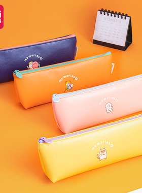 得力文具67125笔袋儿童文具盒笔袋简约ins风男孩铅笔盒初中笔袋大容量高中女生用小学生多功能耐用帆布铅笔袋