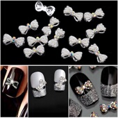 新品 送胶水20颗装 蝴蝶结美甲钻石珍珠配件饰品钻饰做指甲