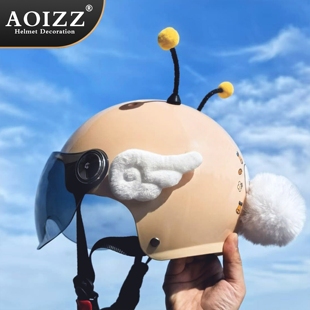 小配件机车滑雪盔通用 个性 有趣搞怪摩托车头盔装 饰电动车配饰改装