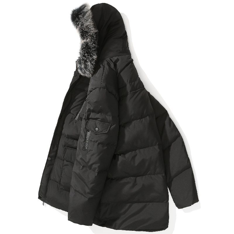 MENS BIG DETACHABLE HOOD FUR COLLAR PLUS FERTILIZER PLUS SPECIAL BODY MENS DOWN JACKET JACKET FAT CASUAL MID-LENGTH TO KEEP WARM